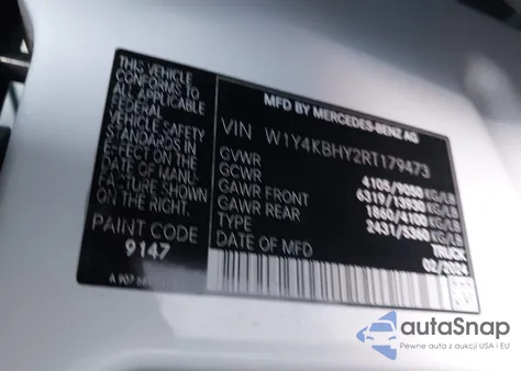 2024 Mercedes-Benz Sprinter 2500 Standard Roof 4-Cyl Diesel from USA, damaged, VIN W1Y4KBHY2RT179473
